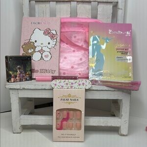 Hello Kitty, Colourpop & Crème Makeup Bundle with Cosmetic Bag